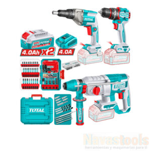 KIT TALADRO + ROTOMARTILLO + AROTNILLADOR INALAMB POR 3PCS TOTAL