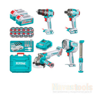 KIT TALADRO + ATORNILLADORA IMPAC + ESMERIL + LAMPARAS INALAMBRICO 20V TOTAL