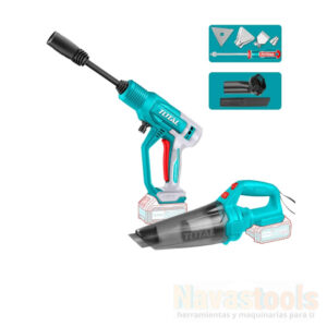 KIT LLAVE IMPACTO + PISTOLA CALOR + HIDROLAVADORA + ASPIRTADORA INALAMBRICA 20V TOTAL