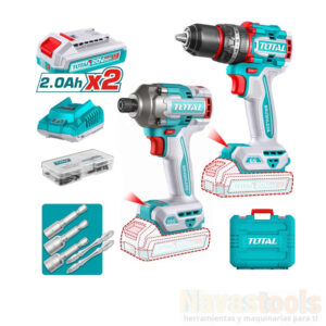 KIT TALADRO IMPACTO 66NM + LLAVE IMPACTO DADO 285NM INALAMBRICO TOTAL